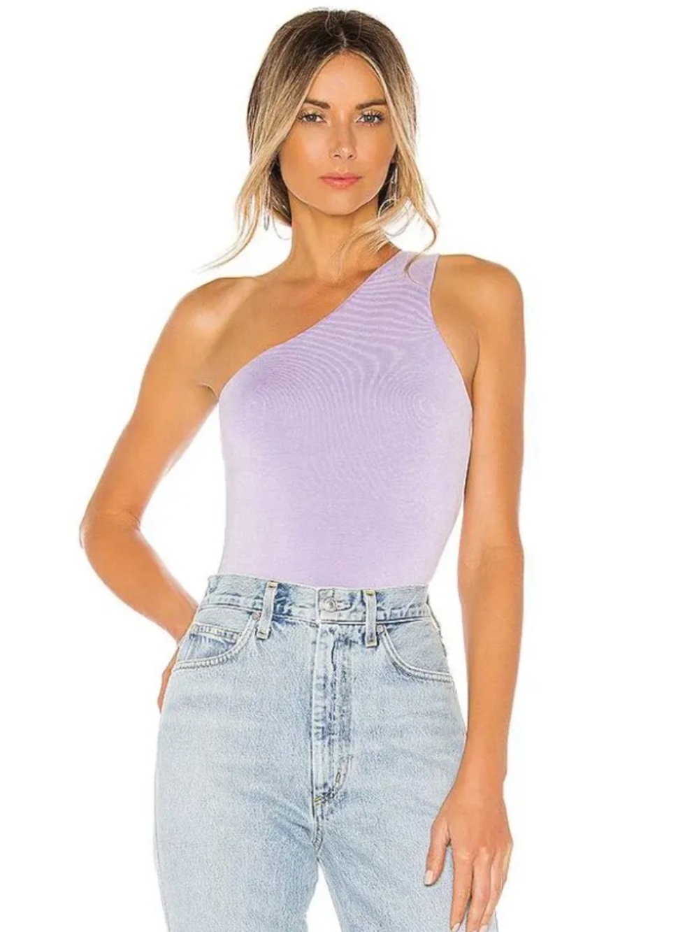 superdown One-Shoulder Devine Bodysuit in Lavender